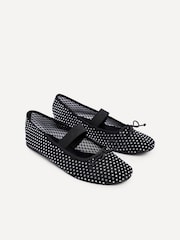 Linzi Black Cecilia Flat Diamante Embellished Mary Jane Shoes - Image 5 of 5