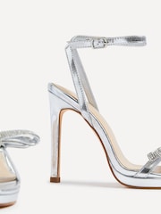 Linzi Silver Glorious Barely There Heels With Diamante Front Detail - Image 5 of 5