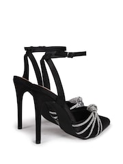 Linzi Black Illuminate Court Heels With Diamante Knotted Detail - Image 4 of 4