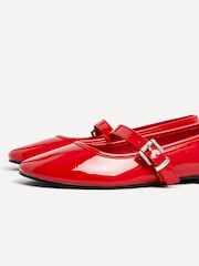 Linzi Red Odette Flat PU Mary Jane Shoes - Image 5 of 5