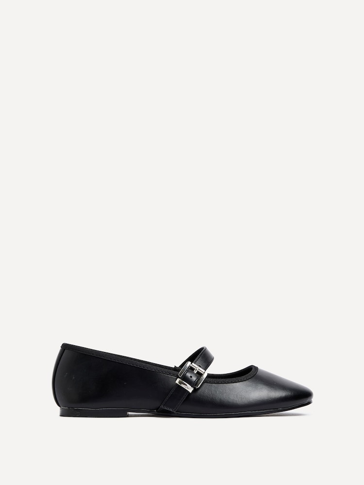 Linzi Black Odette Flat PU Mary Jane Shoes - Image 2 of 5