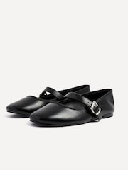 Linzi Black Odette Flat PU Mary Jane Shoes - Image 5 of 5