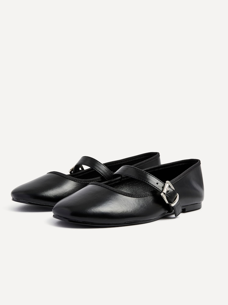 Linzi Black Odette Flat PU Mary Jane Shoes - Image 5 of 5