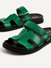 Linzi Green Emmy Gladiator Velcro Strap Flat Sliders - Image 3 of 5