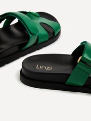 Linzi Green Emmy Gladiator Velcro Strap Flat Sliders - Image 4 of 5