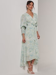 Jolie Moi Maxikleid mit Puffärmeln, V-Ausschnitt und Bindegürtel - Bild 4 von 7