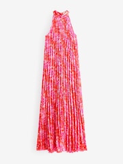 Jolie Moi Pink Halter Neck Pleated Maxi Dress - Image 6 of 6