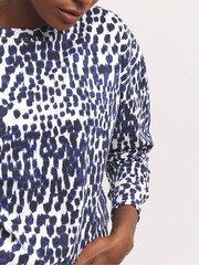 JD Williams Blue Printed Crew Neck Sweatshirt - Image 4 of 5
