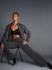 Victoria's Secret Grey Wide Leg Featherweight Knit Joggers - Image 4 of 5