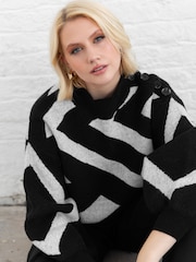 Lovedrobe Geometric Jacquard High Neck Jumper - Image 3 of 6