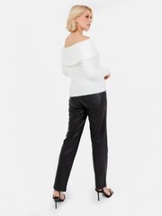 Lovedrobe Pearl Detail Bardot Jumper Dress - Image 4 of 6
