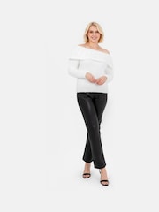 Lovedrobe Pearl Detail Bardot Jumper Dress - Image 6 of 6