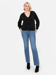 črna - Lovedrobe Diamante Cardigan And Crop Set - Slika 1 iz 6