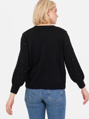 črna - Lovedrobe Diamante Cardigan And Crop Set - Slika 2 iz 6