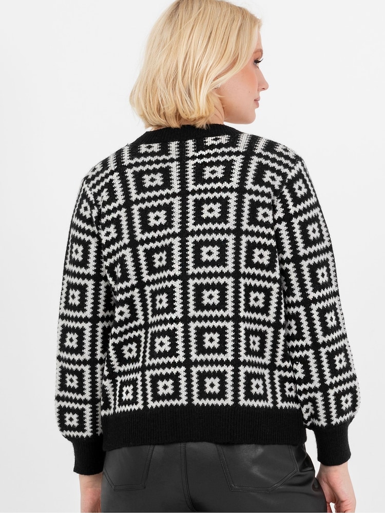 Lovedrobe Geometric Printed Cardi & Crop Set - Image 2 of 6