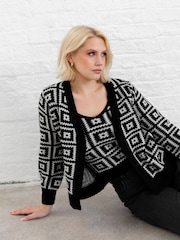 Lovedrobe Geometric Printed Cardi & Crop Set - Image 3 of 6