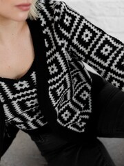 Lovedrobe Geometric Printed Cardi & Crop Set - Image 5 of 6