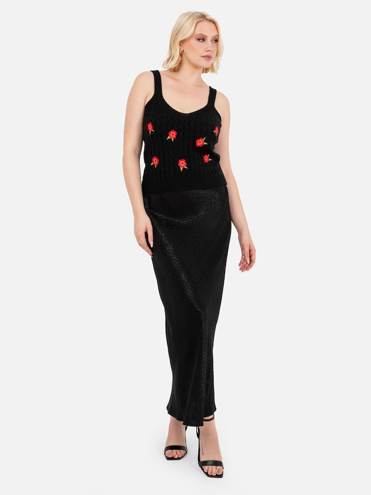 Lovedrobe Floral Embroidered Black Twin Set - Image 5 of 5