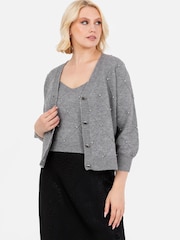 siva - Lovedrobe Diamante Cardigan And Crop Set - Slika 3 iz 6