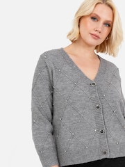 siva - Lovedrobe Diamante Cardigan And Crop Set - Slika 4 iz 6