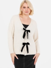 Lovedrobe Pearl Trim Cardigan With Velvet Bows - Image 4 of 6