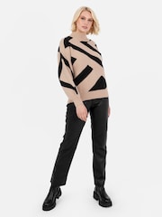 Lovedrobe Geometric Jacquard High Neck Jumper - Image 1 of 6
