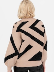 Lovedrobe Geometric Jacquard High Neck Jumper - Image 2 of 6