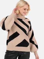 Lovedrobe Geometric Jacquard High Neck Jumper - Image 4 of 6