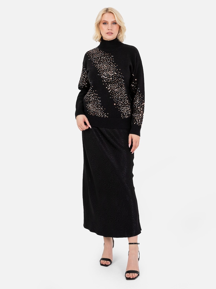 Lovedrobe Paillettenverzierter schwarzer Pullover - Bild 1 von 6