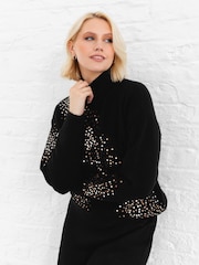 Lovedrobe Paillettenverzierter schwarzer Pullover - Bild 3 von 6