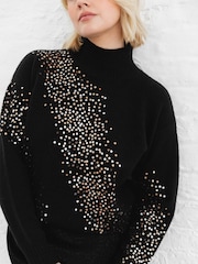 Lovedrobe Paillettenverzierter schwarzer Pullover - Bild 4 von 6