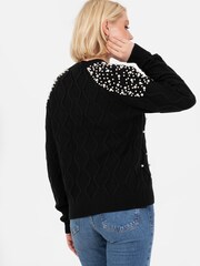 Lovedrobe Pearl Embellished Cable Knit Jumper - Image 2 of 4