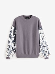 Lovedrobe Grey Disc Sequin Sleeve Detail Jumper - Image 1 of 1
