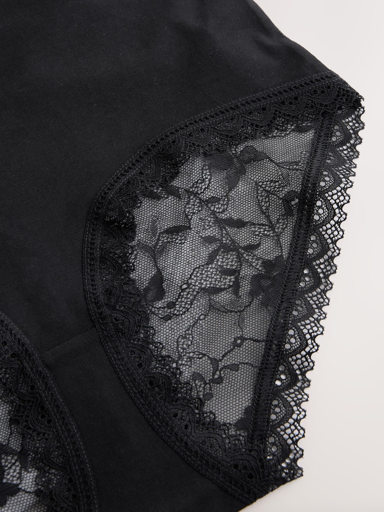 Black / White / Grey Marl Full Brief Full Brief Modal Ultimate Comfort Lace Knickers 4 Pack - Image 7 of 7