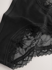 Black / White / Grey Marl High Leg Full Brief Modal Ultimate Comfort Lace Knickers 4 Pack - Image 6 of 7