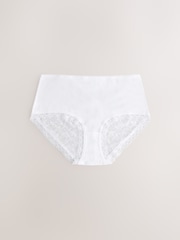 Black / White / Grey Marl Midi Full Brief Modal Ultimate Comfort Lace Knickers 4 Pack - Image 2 of 7