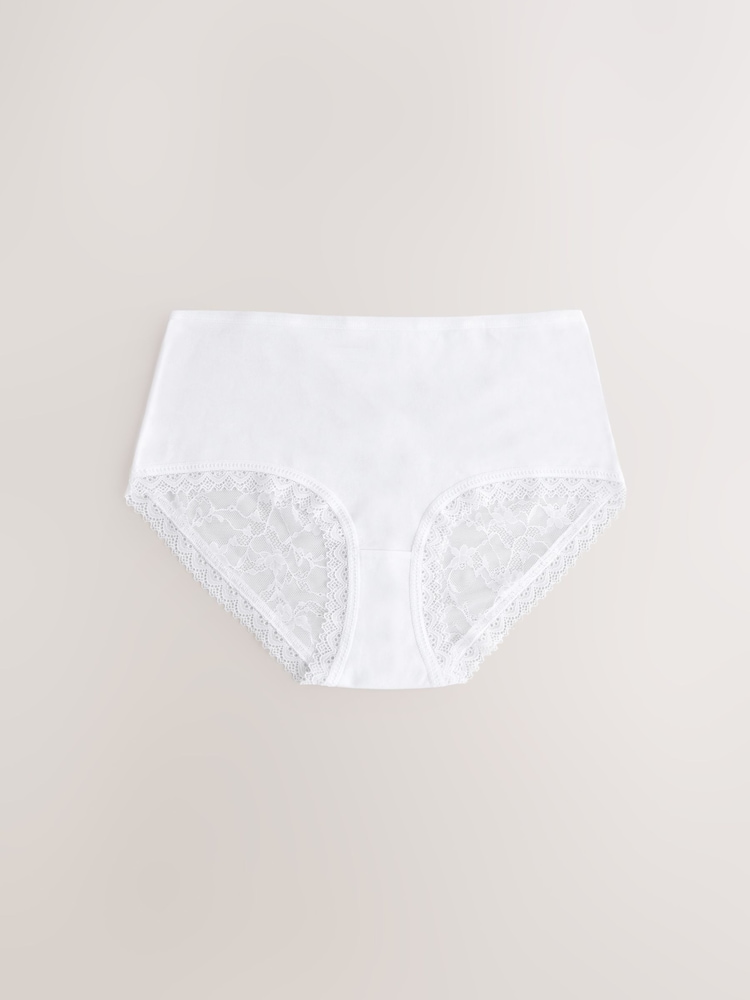 Black / White / Grey Marl Midi Full Brief Modal Ultimate Comfort Lace Knickers 4 Pack - Image 2 of 7