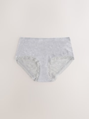 Black / White / Grey Marl Midi Full Brief Modal Ultimate Comfort Lace Knickers 4 Pack - Image 4 of 7