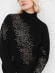 Lovedrobe Sequin Embellished Black Jumper - Image 4 of 6