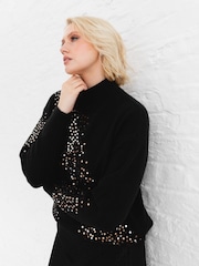Lovedrobe Sequin Embellished Black Jumper - Image 5 of 6