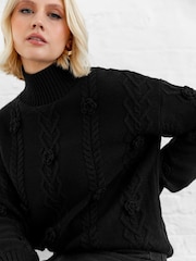 Lovedrobe Floral Applique Black Jumper - Image 5 of 5