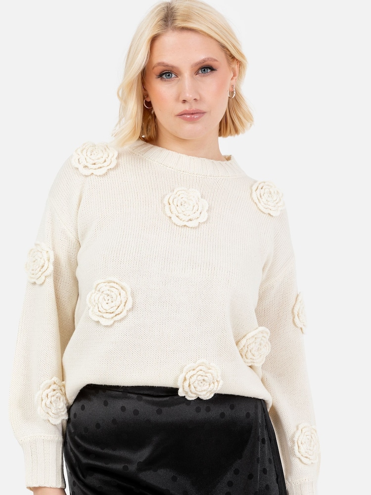 Nachová - lovedrobe Kabelový úplet Applique Svetr - Obrázek 1 z 6