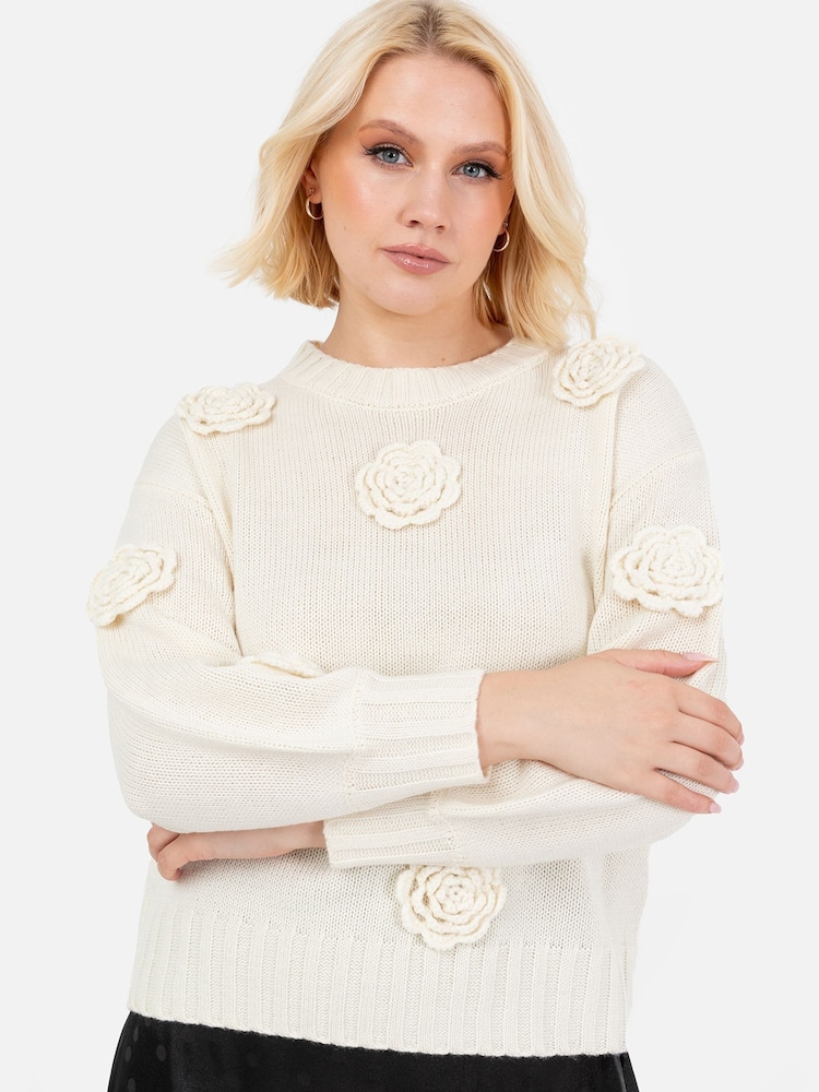 Nachová - lovedrobe Kabelový úplet Applique Svetr - Obrázek 6 z 6