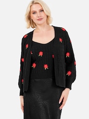 Lovedrobe Floral Embroidered Black Twin Set - Image 1 of 8