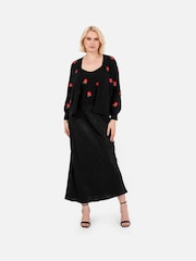 Lovedrobe Floral Embroidered Black Twin Set - Image 2 of 8