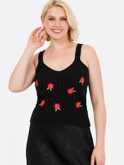 Lovedrobe Floral Embroidered Black Twin Set - Image 3 of 8