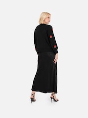 Lovedrobe Floral Embroidered Black Twin Set - Image 4 of 8