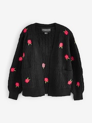 Lovedrobe Floral Embroidered Black Twin Set - Image 7 of 8