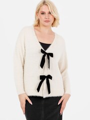 Lovedrobe Pearl Trim Cardigan With Velvet Bows - Image 1 of 7