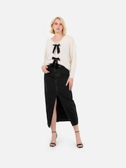 Lovedrobe Pearl Trim Cardigan With Velvet Bows - Image 4 of 7